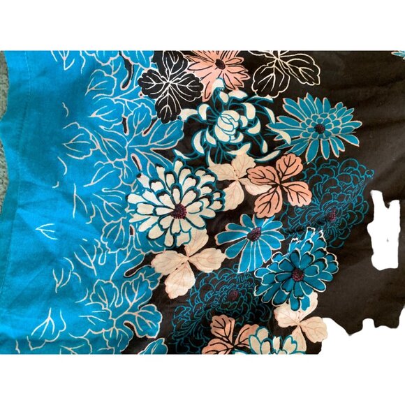 Ann Taylor Loft Petite Medium Pullover Long Sleeve Navy Blue Floral Blouse Sheer - Picture 7 of 10